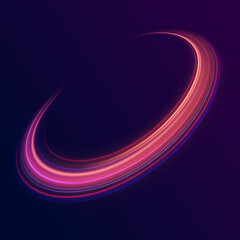 Canvas Print - surreal neon vortexes: a spectacular display of rotating and spinning energy hoops, creating a beaut