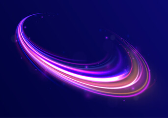 Canvas Print - surreal neon vortexes: a spectacular display of rotating and spinning energy hoops, creating a beaut
