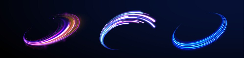 Wall Mural - holographic plasma circles: a celestial formation of radiant, electrified light rings that evoke the