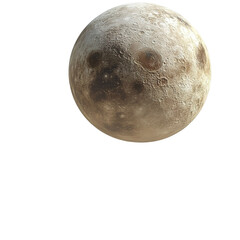 Wall Mural - The image presents a realistic depiction of the Moon isolated against a black background, showcasing its textures and details.