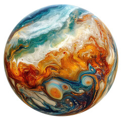 Wall Mural - This is a colorful, abstract, and dynamic image of a painted sphere depicting swirling clouds.
