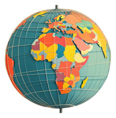 Wall Mural - png retro collage of globe planet space topography.