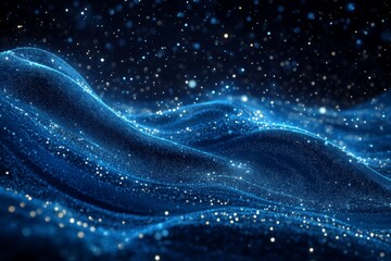 Aufkleber - Cosmic waves of light shimmer in a dark expanse creating an ethereal atmosphere