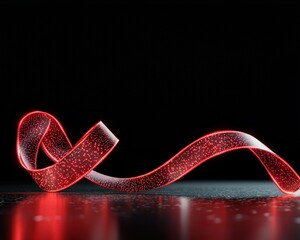 Wall Mural - a glowing red ribbon twisting into the shape of a chinese character.