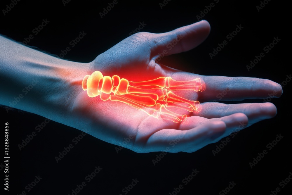 Hand Straining Illustration Stock Close-up of a hand showing strain and symptoms of ...