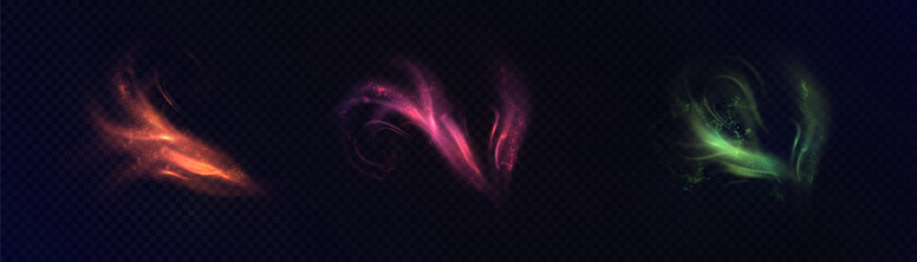 Poster - Flickering effect of magic wand light. Mystical glowing effect with bright shine. Spell element, visual effect of magic.