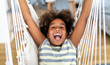 © NDABCREATIVITY - Portrait of happy cute african american preteen little girl at home. Childhood kid children concept