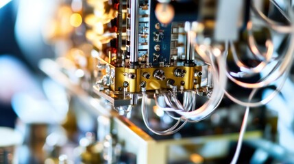 Wall Mural - a quantum computer research lab, futuristic laboratory with advanced quantum computing machines, tec