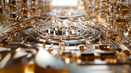 Wall Mural - a quantum computing lab, high-tech research facility with advanced quantum processors, computing tec