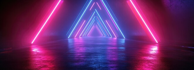 Aufkleber - Neon Triangle Tunnel