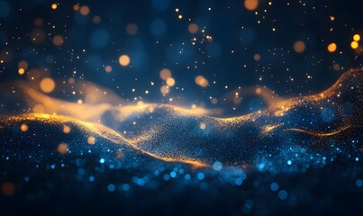 Poster - Abstract digital particles swirling