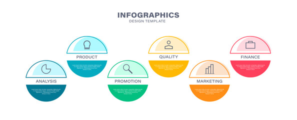 Wall Mural - five steps business infographic with icons and text