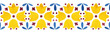 © Nataliia - Seamless border azulejo tiles design. Abstract floral vintage. Hand drawn watercolor illustration, mediterranean patterns. Isolated background. Decorative ceramic tile Mosaic heritage geometric.