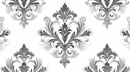 Wall Mural - elegant white floral pattern with intricate swirls, elegant white floral pattern with intricate swir