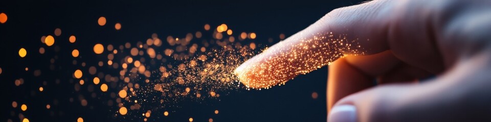 Poster - Immersive Digital Transformation AI-Powered Neural Interface Visualization with Glowing Particle Dynamics - Cutting-Edge Tech Innovation for Next-Gen User Experience