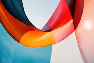 Aufkleber - Fluid Dynamic Gradient Minimalist Abstract Color Wave Design Exploring Contemporary Visual Communication and Artistic Digital Innovation