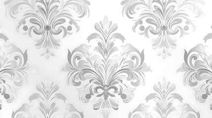 Wall Mural - elegant white floral pattern with intricate swirls, elegant white floral pattern with intricate swir