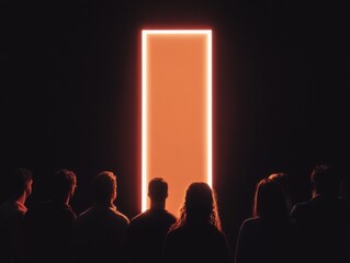 Leinwandbilder - Immersive Digital Experience Luminous Portal Illuminating Collective Curiosity - Futuristic Design Bridging Technology, Innovation, and Human Connection in Minimalist Aesthetic