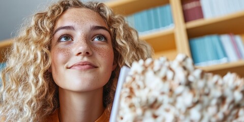 Leinwandbilder - Mindful Learning Horizons Gen Z Student Explores Knowledge Pathways with Creative Curiosity in Modern Academic Sanctuary - Empowering Educational Inspiration