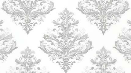 Wall Mural - elegant white floral pattern with intricate swirls, elegant white floral pattern with intricate swir