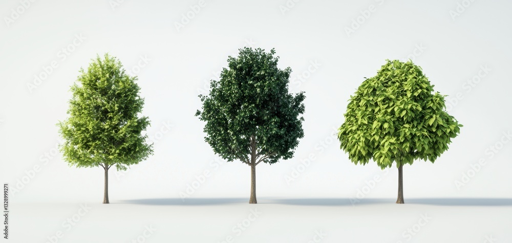 Professional 3D visualization of different tree species, carefully ...