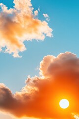 Leinwandbilder - Serene Sunset Horizons Ethereal Orange Sky Meditation - Mindful Climate Wellness and Digital Calm Aesthetic for Sustainable Lifestyle Content
