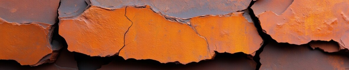 Poster - Textural Disruption Burnt Orange Geological Abstract - Modern Minimalist Design Exploring Material Fragmentation and Sensory Spatial Dynamics