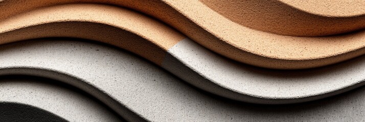 Poster - Sculpted Terrain Minimalist Organic Layered Textures in Neutral Palette - Modern Design Inspiration for Architectural Surfaces and Sustainable Material Innovation