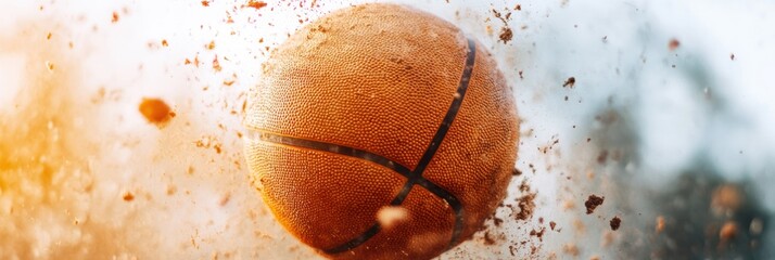 Poster - Dynamic Sports Performance High-Energy Basketball Explosion with Motion Particles - Immersive Athletic Achievement Visualization for Gen Z Motivation