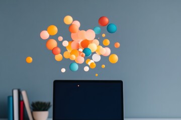 Aufkleber - Minimalist Digital Creativity Vibrant Sphere Visualization Transforming Workspace Aesthetics with Playful Innovation and Modern Design Inspiration