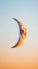Poster - Celestial Minimalism Crescent Moon Gradient Exploration - Ethereal Astronomical Design for Mindful Tech, Wellness Branding and Digital Inspiration