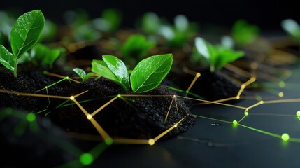 Aufkleber - Cybernetic Ecosystem Futuristic Urban Agriculture Visualization with Interconnected Green Networks - Smart Sustainability Innovation for Climate Resilience