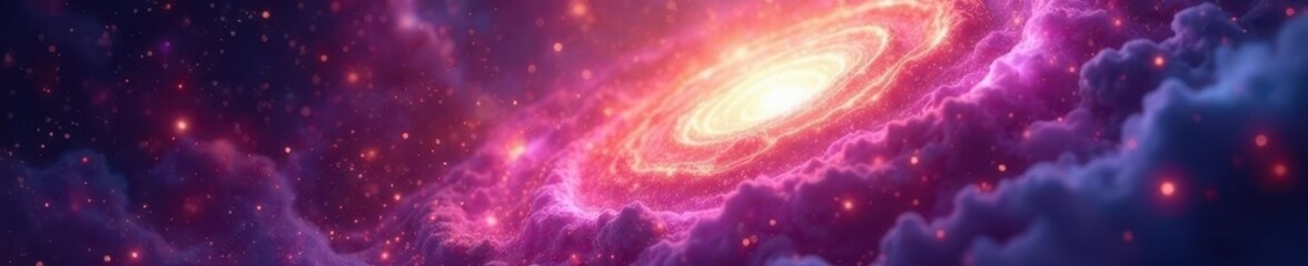 Wall Mural - vibrant nebula, swirling cosmic dust, ethereal glow, glittering, stellar, interstellar