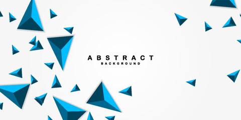 Wall Mural - blue triangle shape background isolated on white grey background. suitable for background, website, 