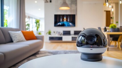 Wall Mural - a smart home security system, modern house with ai-powered surveillance cameras, home-tech style