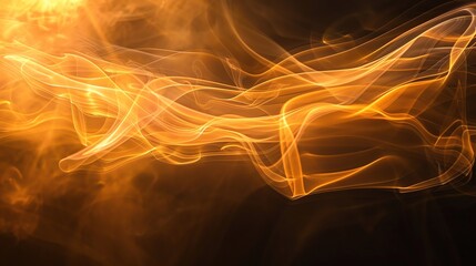 Wall Mural - an abstract image of flowing, glowing gold light.