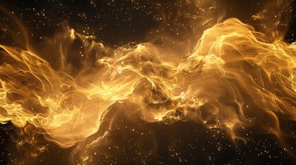 Wall Mural - an abstract image of a swirling, glowing gold light.
