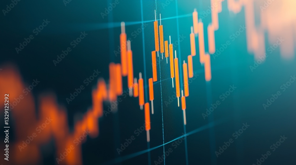 Economy business gradient background. Stock market data visualized with ...