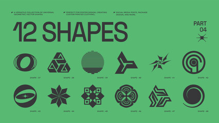 Wall Mural - universal trendy geometric shapes set , bright bold elements composition. design forms perfect for p