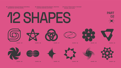 Wall Mural - universal trendy geometric shapes set , bright bold elements composition. design forms perfect for p