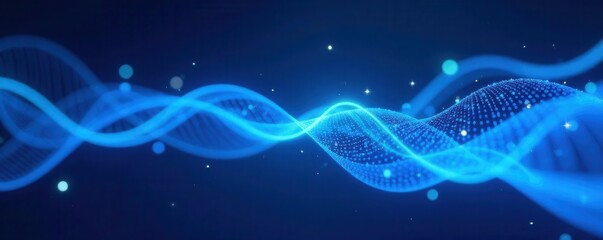 flowing blue energy, shimmering light trails, abstract lines , cosmic, blue, flow