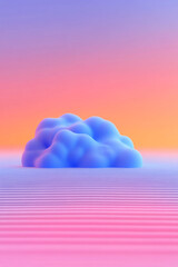 Fototapete - a cloud floating in the ocean at sunset