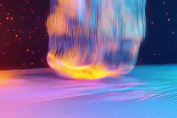 Fototapete - a glass vase with a colorful pattern on it