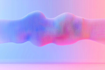 Fototapete - a colorful wave of light on a blue and pink background