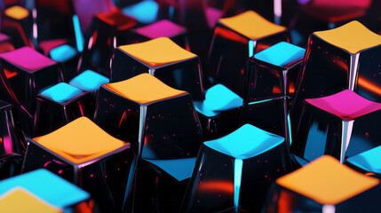 Fototapete - a bunch of colorful cubes