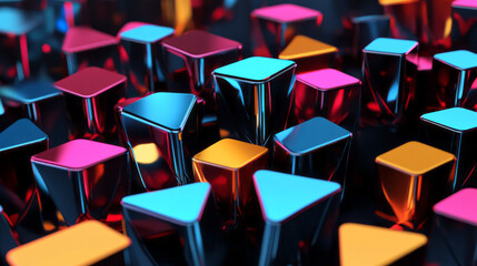 Poster - colorful metallic cubes