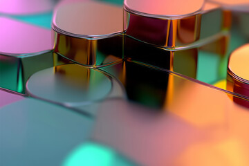 Fototapete - a close up of a bunch of colorful metal objects