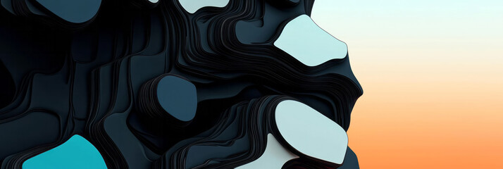 Aufkleber - a close up of a black and white abstract background