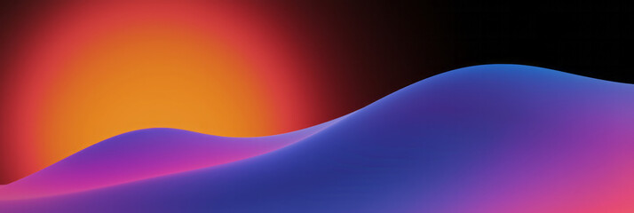 Poster - a close up of a mountain with a red and blue background