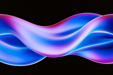 Fototapete - a blue and pink wave on a black background